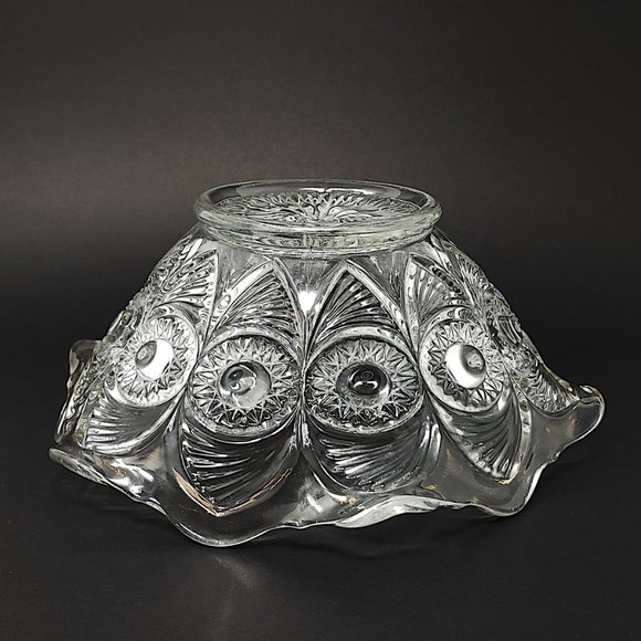 Antique Glass Bowl Peacock Feather Style - Picture 7 of 11